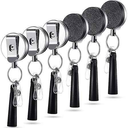 Metallisk Inntrekkbar Badgeholder med Penneholder Fleksibel Trekk Badge Penneholder Bærbar Elastisk Silikon Blyant Holder