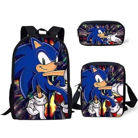 Sonic The Hedgehog tredelad studentryggsäck Style.S - high quality