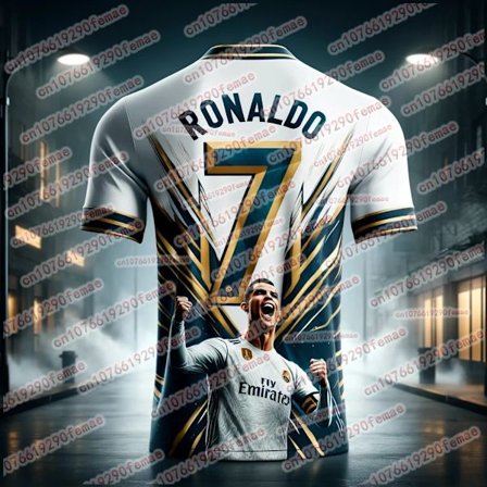 2025 Senaste Cristiano Ronaldo Mode Fan Tröja för Män Snabbtorkande Utomhus Sportkläder Bekväm Tryckt T-shirt för Sommaren