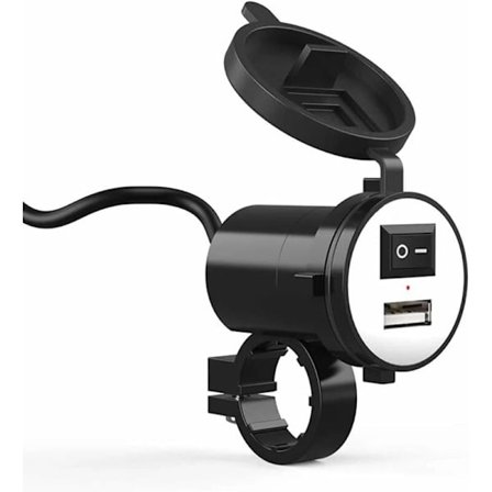 Vandtæt motorcykel USB-oplader 12v, universel motorcykel styr montering vandtæt motorcykel USB-oplader hurtig opladning 5v/2.1a til GPS-opladning,