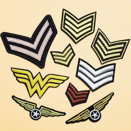 9 Broderade Armé Patch - Sergeant Rank - Sy På Axel