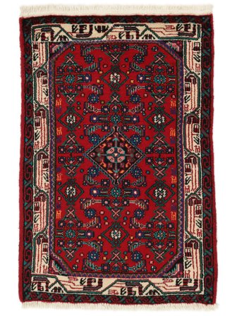 Handgeknüpft Hamadan 77X108 Persischer Wollteppich Schwarz/Dunkelrot Klein