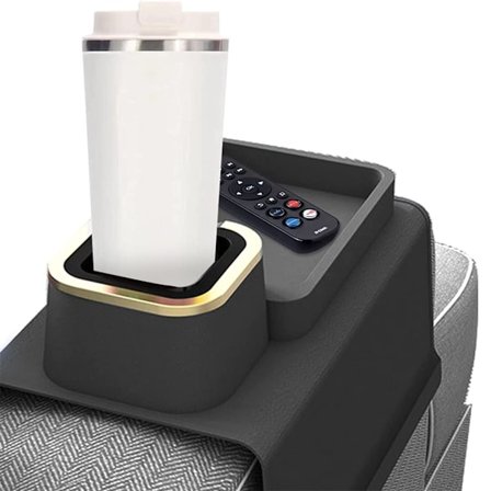 Kopholder til sofa, sofakopholder silikone spildsikker, sort