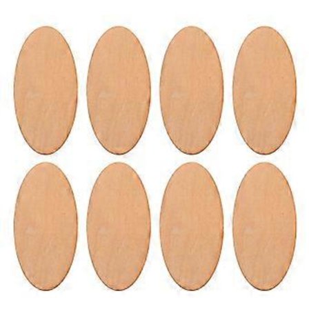 60 stk. Dekorative Ovale Træstykker Ufærdige Maleri Træudskæringer (10X5CM)