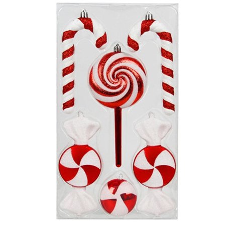 Julgranshängande godisboll Godissockerrör Hänge Röd Vit Godis Klubba Julgransdekoration Hem Nyår,b