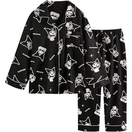 Langarmet pysjamas for kvinner, cardigan i bomull, ny stil, tegneserie, søt, hjemmeklær for damer, trendy