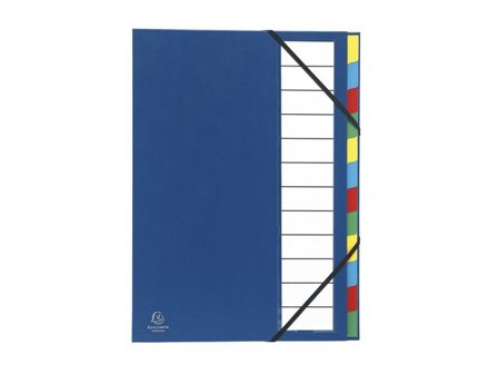 Exacompta Sorteringsmapp 12-flik expanderbar blå - Lyreco - Kontorsmaterial - Mappar och plastfickor - Sorteringsmappar