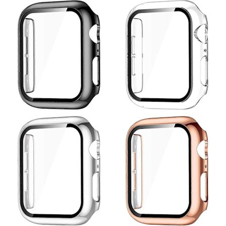Kompatibel med Apple Watch Skal 40mm, Apple Watch Skärmskydd 40mm, Fulltäckande Hårt PC Stötfångarskydd för iWatch SE Serie 6/5/4 Dam