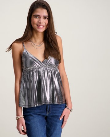 RYVLS Shimmer Strap Top Sølvfarget Topper/Bluser Jente - Kids Brand Store