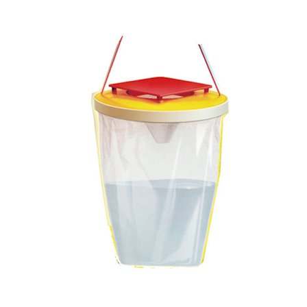 6 st Flugfälla, röd Topp Flugfångare, utomhus Hängande Flugfälla, fångar och håller upp till 20 000 flugor