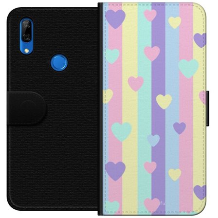 Yhteensopiva Lompakkokotelo Huawei P Smart Z Pastelliraitoja pinkissä, keltaisessa, violetissa ja sinisessä, joissa on hajallaan pehmeitä kawaii-tyyli