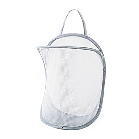 Hengende pop-up vaskekurv Sammenleggbar kurv Veggmontert skittentøyskurv Grå