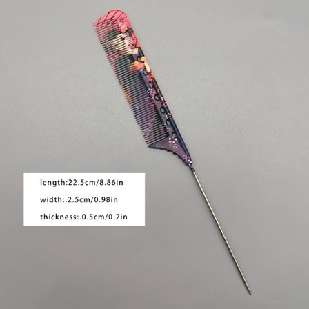 Mønstret spisskam for mote | Profesjonell salong hårstyling plukk, slitesterk PC-plast, flokekam, ideell for hjemmebruk