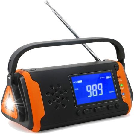 Käsikäyttöinen hätäradio, aurinkoenergialla toimiva monitoiminen ulkoilma N