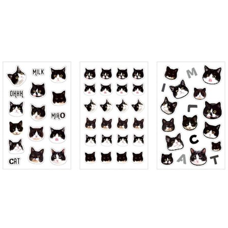 Tegneserie Katte Klistermærke Børn Belønningsklistermærke Kompatibel med Scrapbooking Journal Album Telefoncover Laptop Vandflaske Snowboard