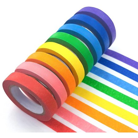 8 ruller - Maskeringstape - 1,5 cm * 20 m - Fargerik maskeringstape - farget tape - teip - tape