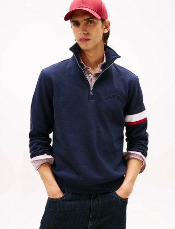 Tommy Hilfiger Rwb Insert 1/4 Zip - Navy - M
