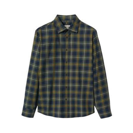 Mango Check cotton shirt Grøn, Herre Skjorter