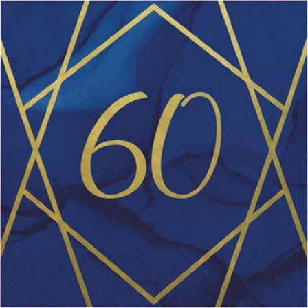 Kreativa fest Geode 3-lagers stämpel 60-års servetter (16-pack) En