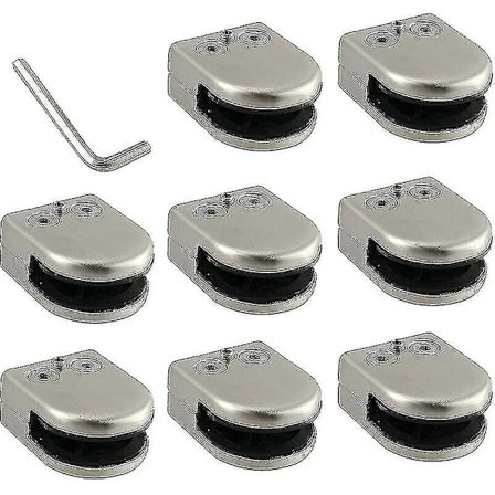 Glas Klemme 8 stk 6-8mm 304 Rustfrit Stål Glas Klemme Klemme Support Flad Ryg Chromig Finish Til Balustrade