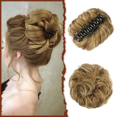 Claw Clip Messy Bull Hair Piece Vågigt lockigt hår Bull Clip i Claw C