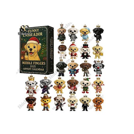 Sjov Labrador Advents Blind Box Nedtælling Juletræsdekoration Akrylvedhæng