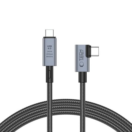 Tech-Protect UltraBoost Max L USB-C 4.0 PD 240W 8K 40Gbps 1.5m Kabel - Grå