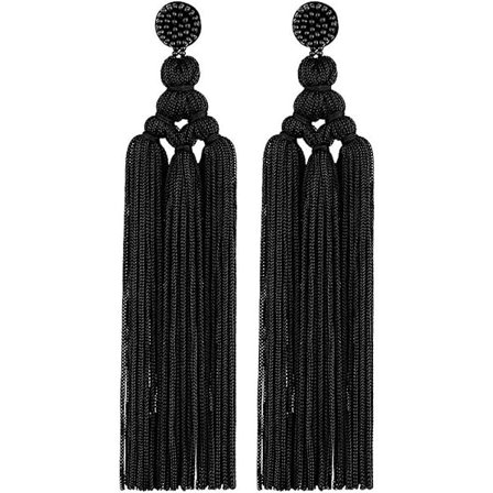 Lange Vævede Kvaster Øreringe Store Boho Statement Kvaster Lag Hænge Øreringe Til Kvinder Piger, Store Boheme Tråd Frynser Lagdelte Lysekrone Drop 