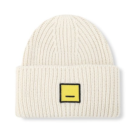 Ny enkel mössa damhatt vinter kall och varm ullhatt Goros AC hatt för kvinnor Off-white gul etikett