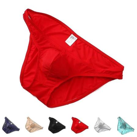 Män Herr Low Waist Briefs Bekväma Stretch Underkläder Sport Kalsonger Påse UnderkläderMRed M Red