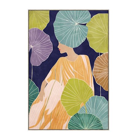 Kukkaisnainen, canvas-taulu – 60x90cm, monivärinen