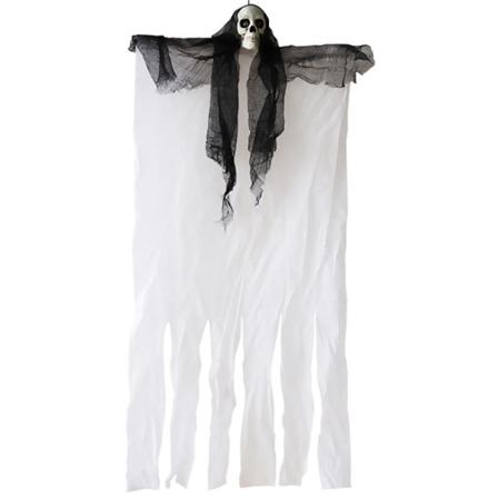 2020 100 cm Skelett Halloween Hängande Svart Vit Skull Reaper Vit 50*100cm White 50*100cm