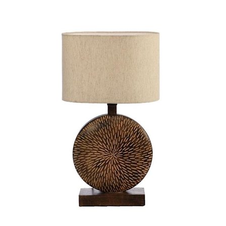 Puinen lamppupöytä, 25x10x51cm, beige varjostin