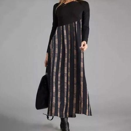 Kvinnor Vintage Maxiklänningar Sfloral Print Swing V Neck Lång Klänning