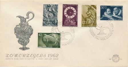Holland 1962 - NVPH E51 - FDC - Uskrevet
