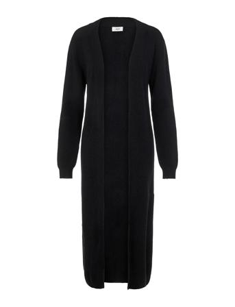 Objmalena L/S Knit Long Cardigan Strikkegenser Cardigan Svart Object*Betinget Tilbud