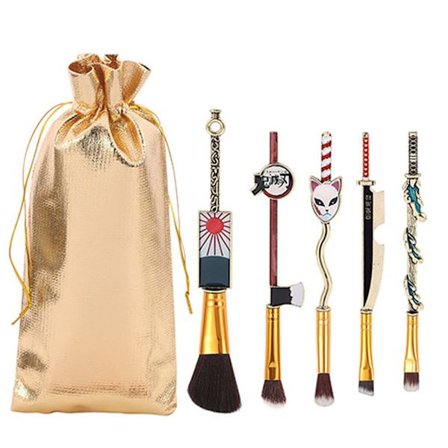 1 set Anime sminkborstar set , sminkväska, brons - spot försäljning