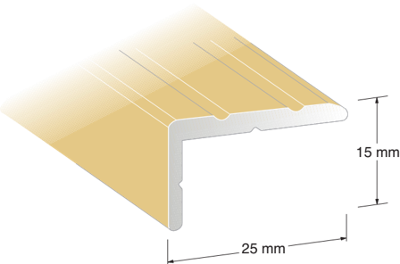 Duri 114902 Trappnos NO3-profil, silver 25 x 15 x 1000 mm, Byggmaterial