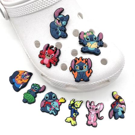 22 stk. søde Stitch Angel Cartoon sko charms til Croc træsko sko dekoration sandaler tilbehør børn drenge piger festartikler