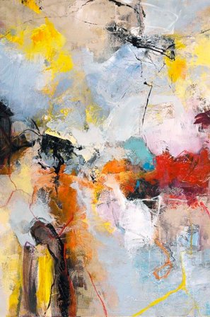 Malerifabrikken - Free Form / Blandet maleri / 90 X 120 cm - Flerfarvet - Billeder - 90X120 - Fra Homeroom