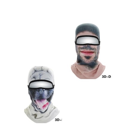 2 st Face Gini Mjuk Utrustning 3D djur Hjälm Mask Kallt Skydd