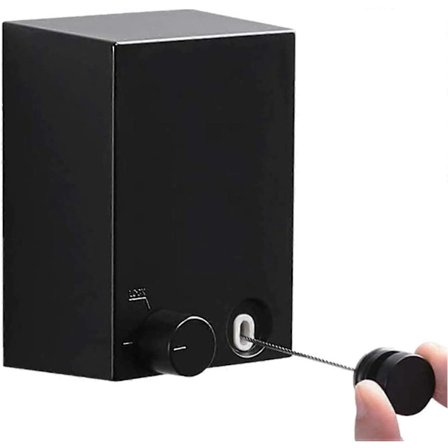 Indendørs Udendørs Udtrækkelig Tørresnor Vægmonteret Tørrestativ med 4,2M/13,8ft Justerbart Ståltov (Sort)