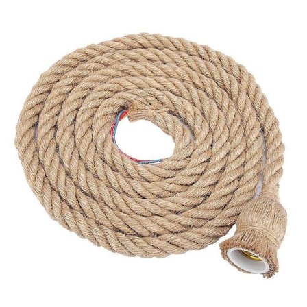 3m E27 Vintage Hampetau Taklampe Base Pendel Lampe Pæreholder 85-265V (LGL)