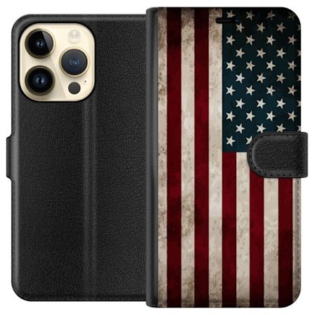 Kompatibel Tegnebogsetui til Apple Apple iPhone 15 Pro USA Flag
