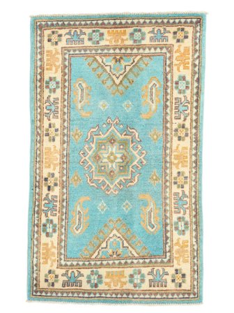 Kazak Fine Teppich Orientalischer Grün/Gelb (Wolle, Afghanistan)