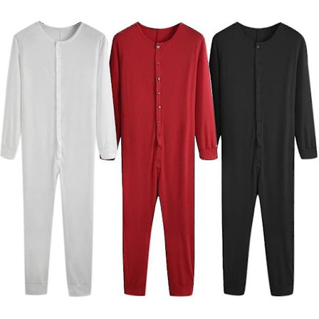 Menns One Piece Long Johns Night Pyjamas -HG