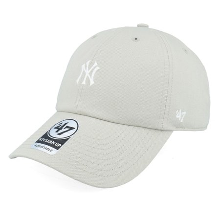 47 Brand - MLB Beige unconstructed Cap - New York Yankees MLB 47 Clean Up Grey Dad Cap / Unconstructed @ Hatstore