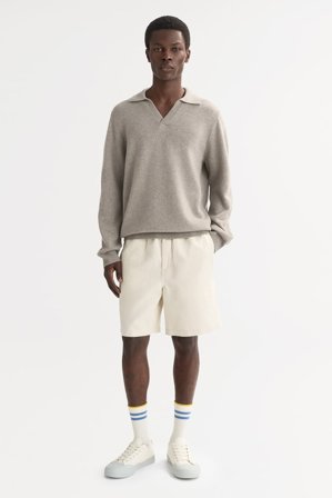 Soft Goat - Men's Polo Shirt - Men cashmere sweater - XXL - Greige