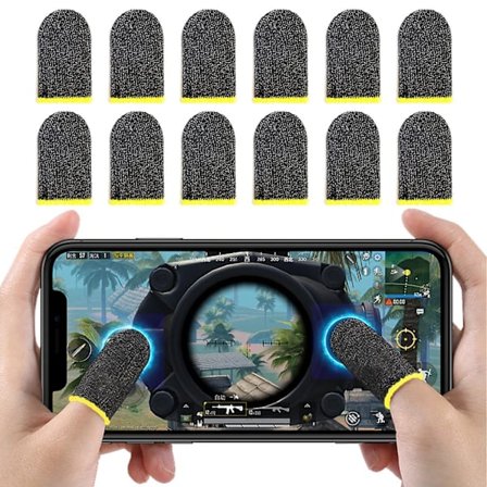 12pcs Gaming Finger Sleeves Thumb Finger Sleeve For Phone Game, Anti-sweat Breathable Seamless Gaming Gloves