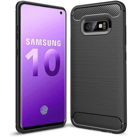 Samsung Galaxy S10e Anti Shock Carbon Case Stöttålig Skal Svart
